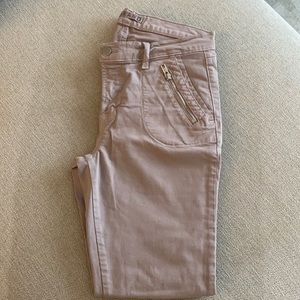 TAUPE jeans with ZIPPER DETAILS